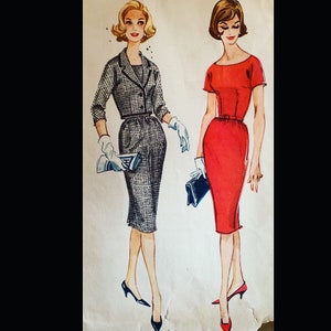 McCalls 6507 B36, Sheath Dress Pattern, Womens Suit Sewing Pattern, 50s Dress Pattern, Fitted Dress Pattern, Bolero Jacket Pattern