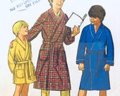 Simplicity 9635 12, Bathrobe Sewing Pattern, Kids Robe Pattern, Bath Robe Pattern, Boy Sewing Patterns, Wrap Robe, Robe with Pockets