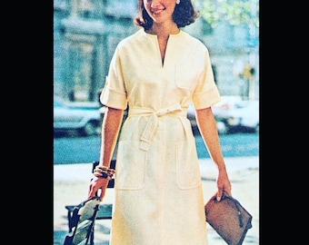 Butterick 4050 B36, Easy Dresses Pattern for Women, Cute Dress Patterns to Sew, Kimono Sleeves, Pullover Dress Patterns, Knee Length Dress