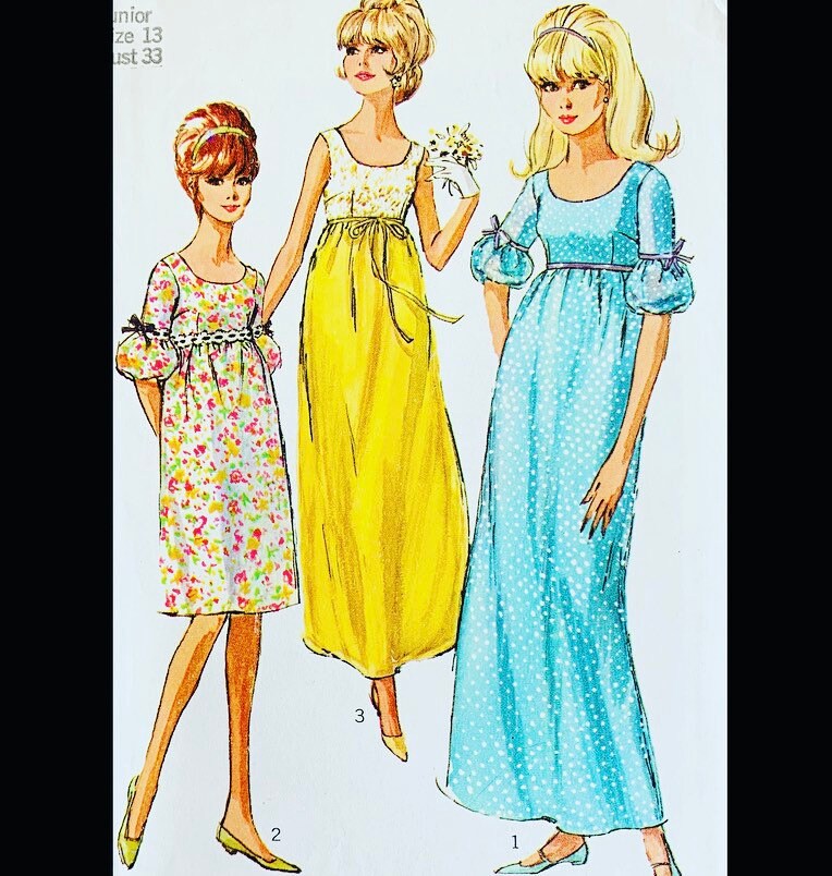 Simplicity 6560 B33, Empire Waist Dress Sewing Pattern, Summer