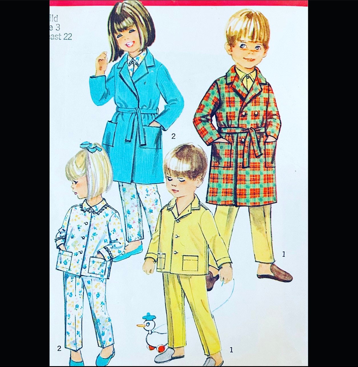 Simplicity 8291 3, Kids Pajama Pattern, Toddler Robe Pattern, Toddlers ...