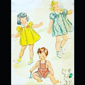 Simplicity 4670, Size 4, Little Girls Dress Patterns, Romper Sewing Pattern Kids, Playsuit Pattern Vintage, Peter Pan Collar Dress Pattern