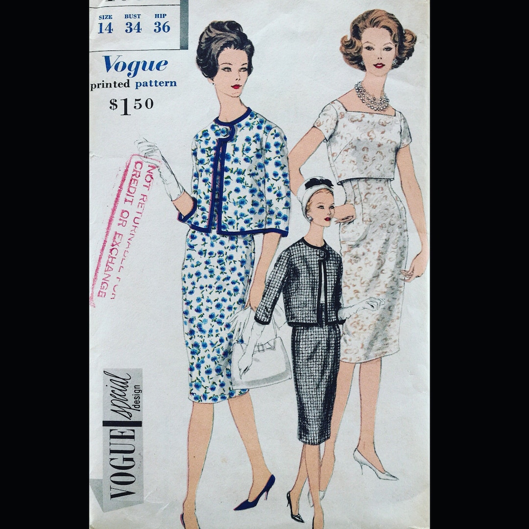 Vogue 4096 B34 Womens Suit Pattern Sheath Dress Sewing Etsy
