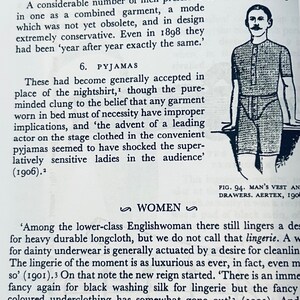 May include: A black and white illustration of a man wearing a vest and shorts. The text in the image reads "Man's Vest and Drawers. Aertex, 1906."