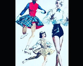 Simplicity 4035 B28, Vintage Dance Costume Pattern, Dancewear Sewing Pattern, Skating Dress Pattern, Women Blouse Pattern, Tap Dance Costume