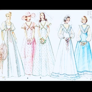 Simplicity 6399 B38, Wedding Gown Pattern, Vintage Wedding Dress Pattern, Bridal Sewing Pattern, Modest Wedding Dress Pattern, 70s Wedding