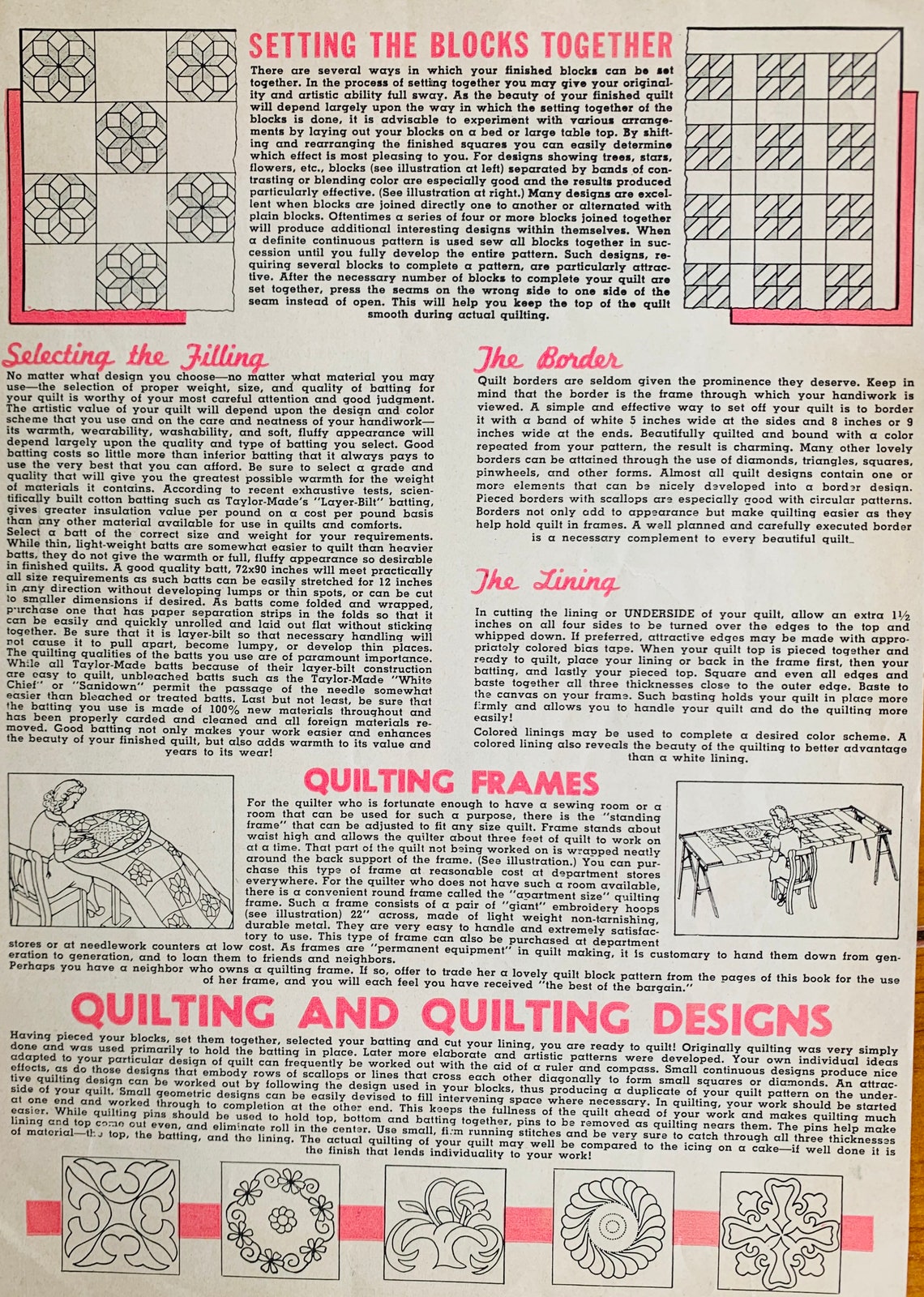 Vintage Quilting Patterns Colonial Quilt Pattern Quilting - Etsy