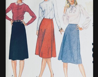 McCalls 7634 W28, Wrap Skirt Pattern, Asymmetrical Skirt Sewing Pattern, Midi Skirt Patterns, Vintage Skirt Patterns Women, Modest Pattern