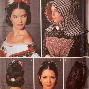 Simplicity 5740, Bonnet Sewing Pattern, Historical Hat Pattern, Snood Pattern, Headpiece Pattern, Civil War Pattern, Womens Hat Patterns