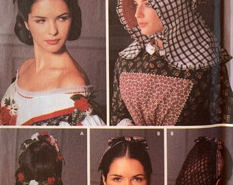 Simplicity 5740, Bonnet Sewing Pattern, Historical Hat Pattern, Snood Pattern, Headpiece Pattern, Civil War Pattern, Womens Hat Patterns