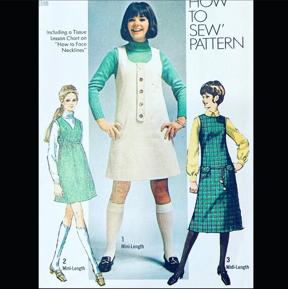 Simplicity 8961 B40, Jumper Dress Sewing Pattern, Easy Sewing Patterns,  Learn to Sew Patterns, A Line Dress Pattern, Patterns Dresses - Etsy