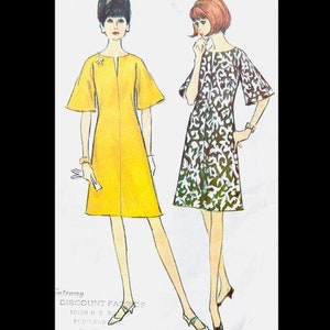 McCalls 8184 38, Bell Sleeve Dress Pattern, Plus Size Sewing Patterns, A Line Dress Pattern, Easy Pattern Dress, Simple Dress Sewing Pattern image 1