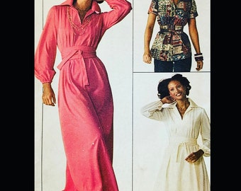 Boho 70's Maxi Silk Flared Sleeve Dress. Party Outfit