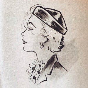 Vintage Hat Pattern PDF, Hat Sewing Pattern PDF, Downloadable Patterns, DIY Hats, Hat with Veil, 1950s Hat Pattern, 50s Hats Women