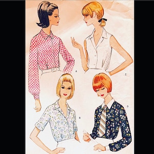 McCalls 8609 B32, Ärmelloses Top Muster, Sommer Tops Damen Schnittmuster, Knopfleiste Bluse Schnittmuster, Petite Schnittmuster, Basic Top Schnittmuster