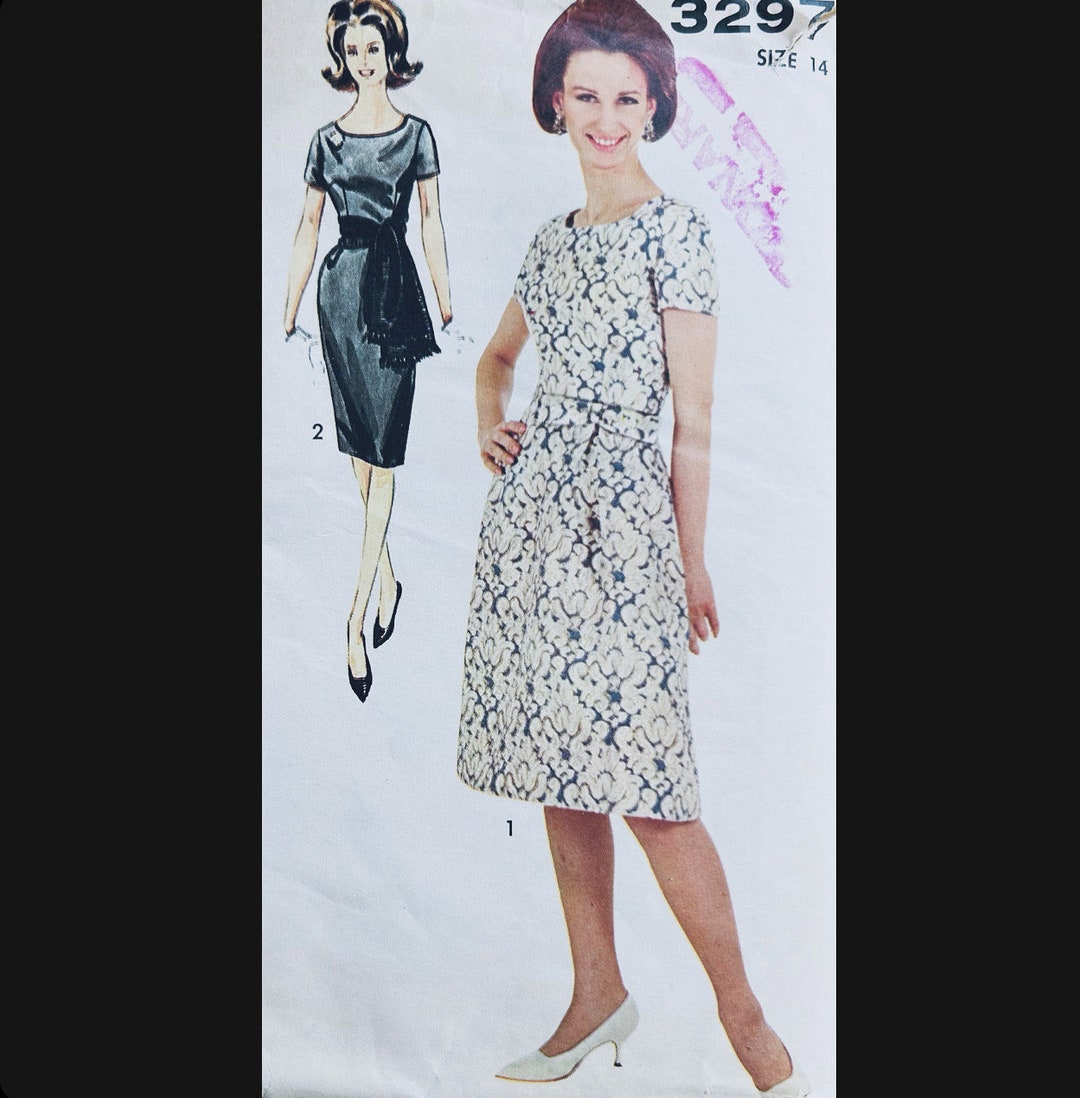 Sheath Sewing Pattern Advance 3297 B34, Sheath Dress Sewing Pattern, A Line Dress Pattern ...