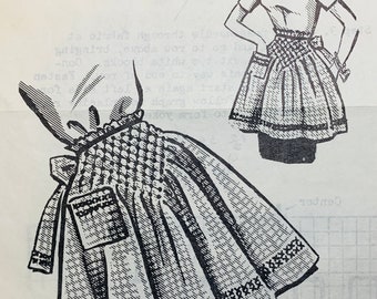 60s Patterns, Gingham Embroidery Pattern,  Half Apron Pattern, Chicken Scratch Embroidery, Chicken Scratch Pattern, Downloadable PDF