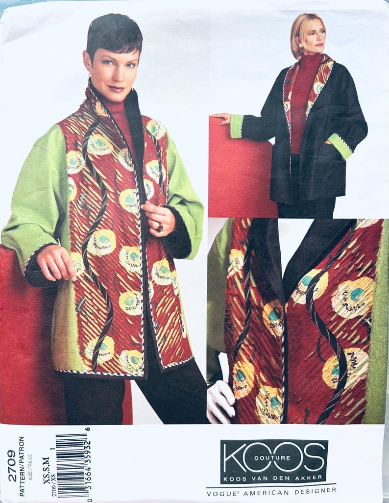 Vogue 2709 S M, Reversible Jacket Pattern, Cute Jackets Patterns for ...