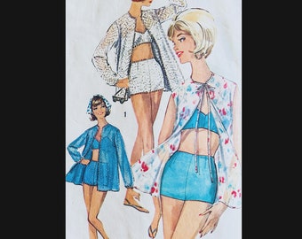 Simplicidad 5507 B36, Patrón de traje de baño vintage, Patrones de traje de baño para mujer, Patrón de trajes de baño, Patrón de costura de ropa de playa, Patrón de encubrimiento