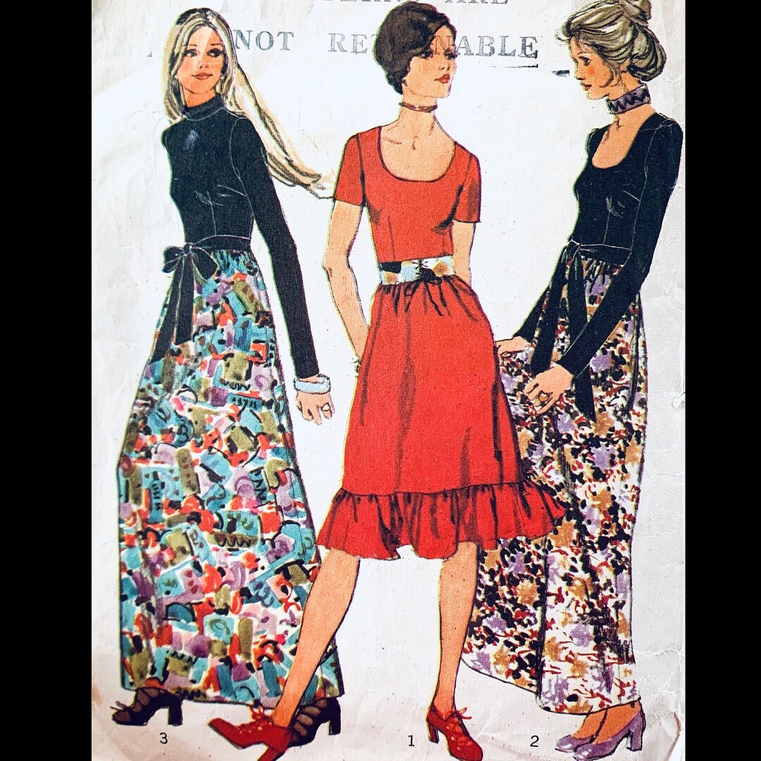 70s Dress Pattern Maxi Dress Pattern Evening Dress Pattern Etsy