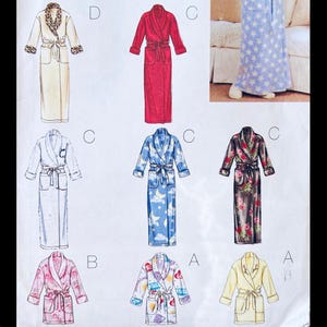 Butterick 3655 XS S M, Wrap Robe Pattern, Long Robe Pattern for Women, Pattern for Robes, Bathrobe Sewing Pattern, Bath Robe Pattern