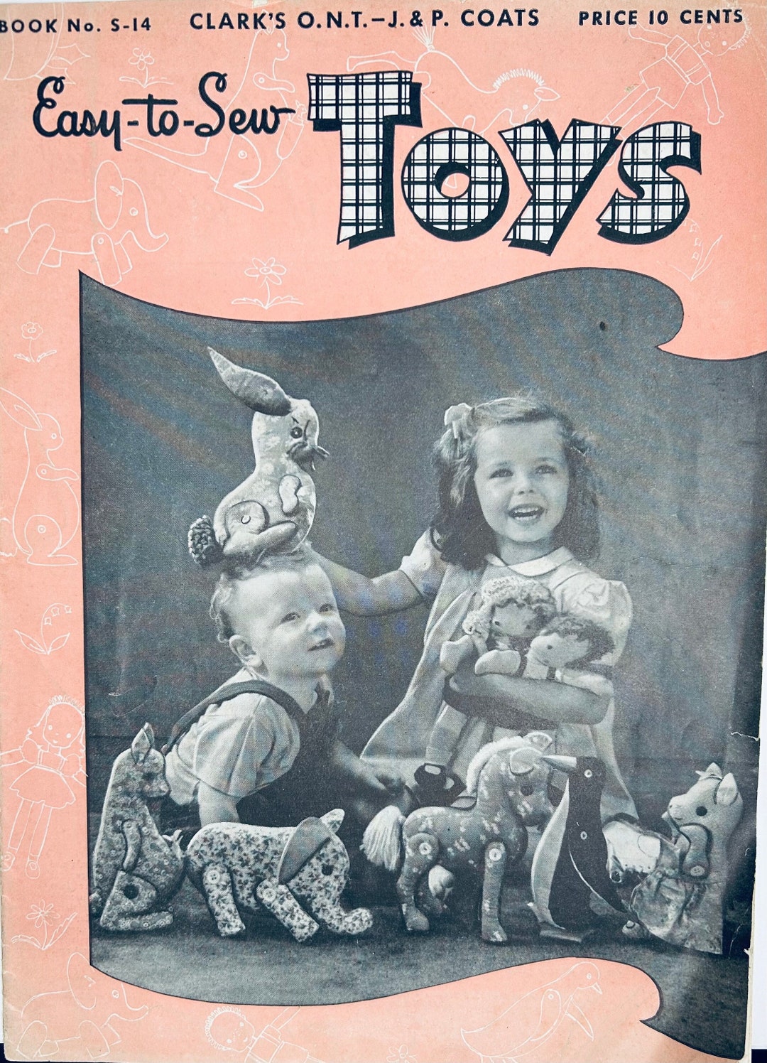 40s Easy to Sew Toys Patterns Kids Stuffed Animal Pattern Dolls Horse ...