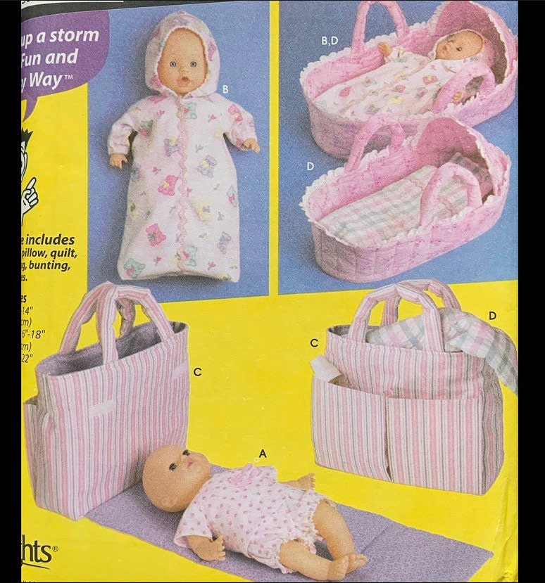 2003 Simplicity 5554 Sewing Patterns for Dummies Layette for Baby Dolls 