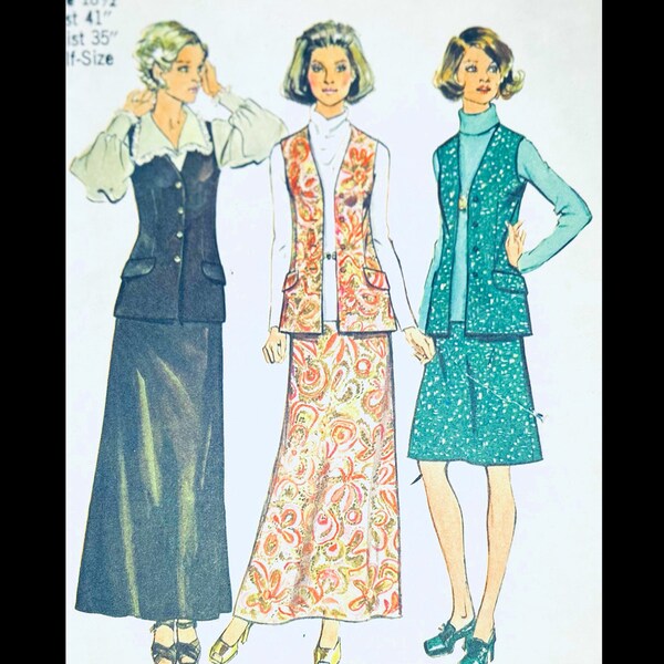 Simplicity 6040 B41, Evening Skirt Sewing Pattern, Long Vest Pattern, Maxi Skirt Pattern, A Line Skirt Patterns, Plus Size Patterns