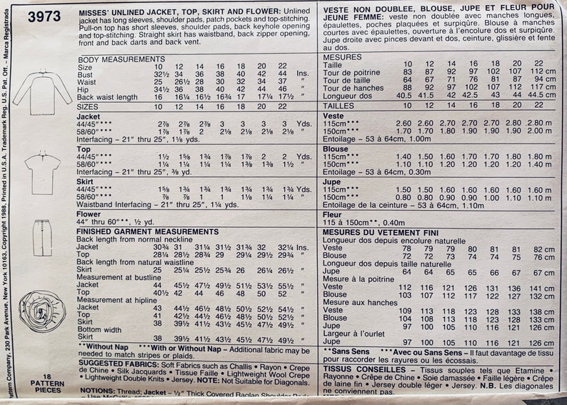 Mccalls 3973 B38, Womens Suit Pattern, Minimalist Sewing Patterns, Plus