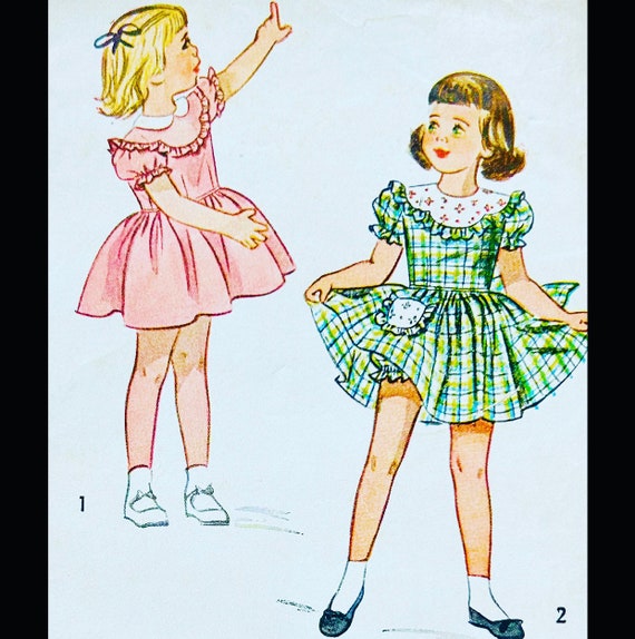 strapless open back dress Simplicity 4374: 1960s Cute Girls Sailor Dress Vintage Sewing Pattern –  Vintage4me2 main image 1