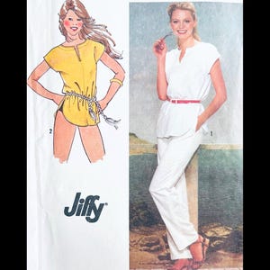 Simplicity 9557 B34, Tunic Top Pattern, Summer Tops Patterns, Jiffy Patterns, Womens Pants Pattern, Coverup Pattern, Easy Sewing Patterns
