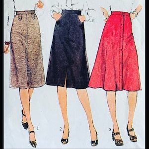 Simplicity 8241 W28, A Line Skirt Pattern, Skirt with Pockets, Button Front Skirt, Sewing Patterns, Knee Length Skirts, Sewing Pattern