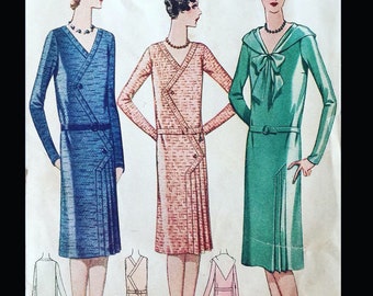 McCall 5877 B34, 1920s Dress Pattern, Art Deco Dress Patterns, Historical Dress Sewing Pattern, Geometric Dress Pattern, Antique Patterns