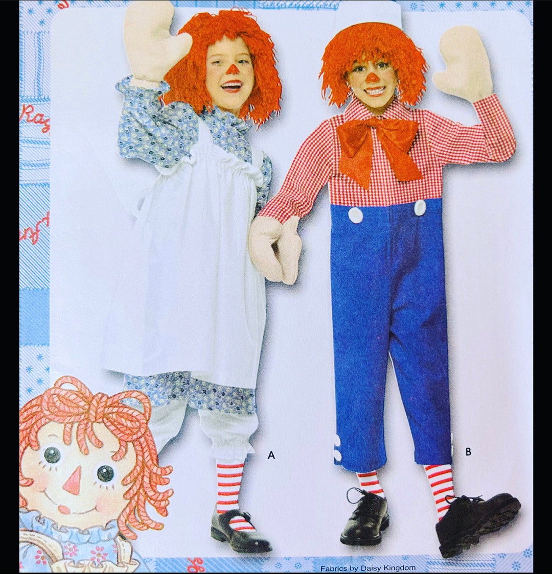 Simplicity 3601 Raggedy Ann Kids Costume Pattern Halloween - Etsy