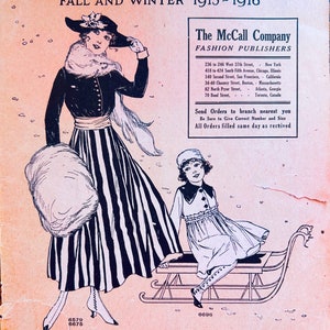 1910s Sewing Pattern Catalog, Sewing Patterns Book, Vintage Pattern Book, Fashion Catalogue, McCall Patterns, Edwardian Fashion Books