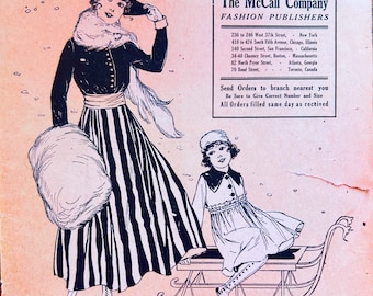 1910er Jahre Schnittmusterkatalog, Schnittmusterbuch, Vintage Musterbuch, Modekatalog, McCall Patterns, Edwardian Modebücher