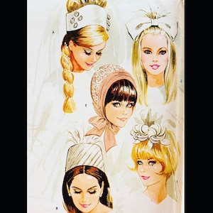 McCalls 8687, Vintage Wedding Veil Patterns, Bridal Veil Pattern, 60s Hat Patterns, DIY Wedding Veil with Bow, Wedding Hat Pattern, DIY Veil