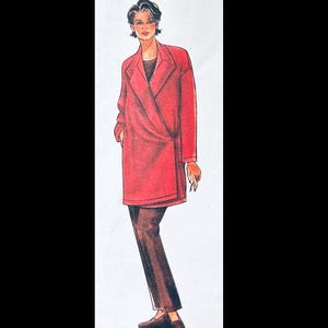 Wrap Coat Pattern, Asymmetrical Coat Pattern, Patterns Coats, Unlined Coat Pattern, Coat with Pockets, Outerwear Sewing Patterns