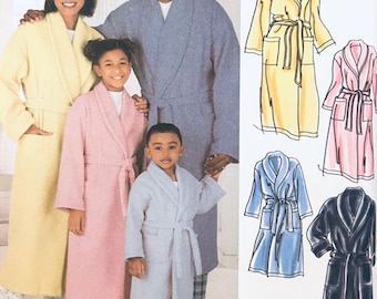 Simplicity 5931, Wrap Robe Pattern, Long Robe Pattern for Women, Pattern for Robes, Mens Bathrobe Sewing Pattern, Kids Bathrobe Pattern