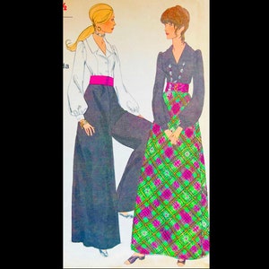 Vintage 1960s Skirt in Two Lengths Pants Blouse Pattern Simplicity 8550 Sz 12 Palazzo Pants Balloon Bishop Sleeve Blouse Etsy