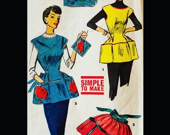 Simplicity 4492 S, 50s Apron Pattern, Apron Patterns to Sew, DIY Apron, Vintage Apron Pattern, Easy Patterns to Sew, Apron Pattern Sewing