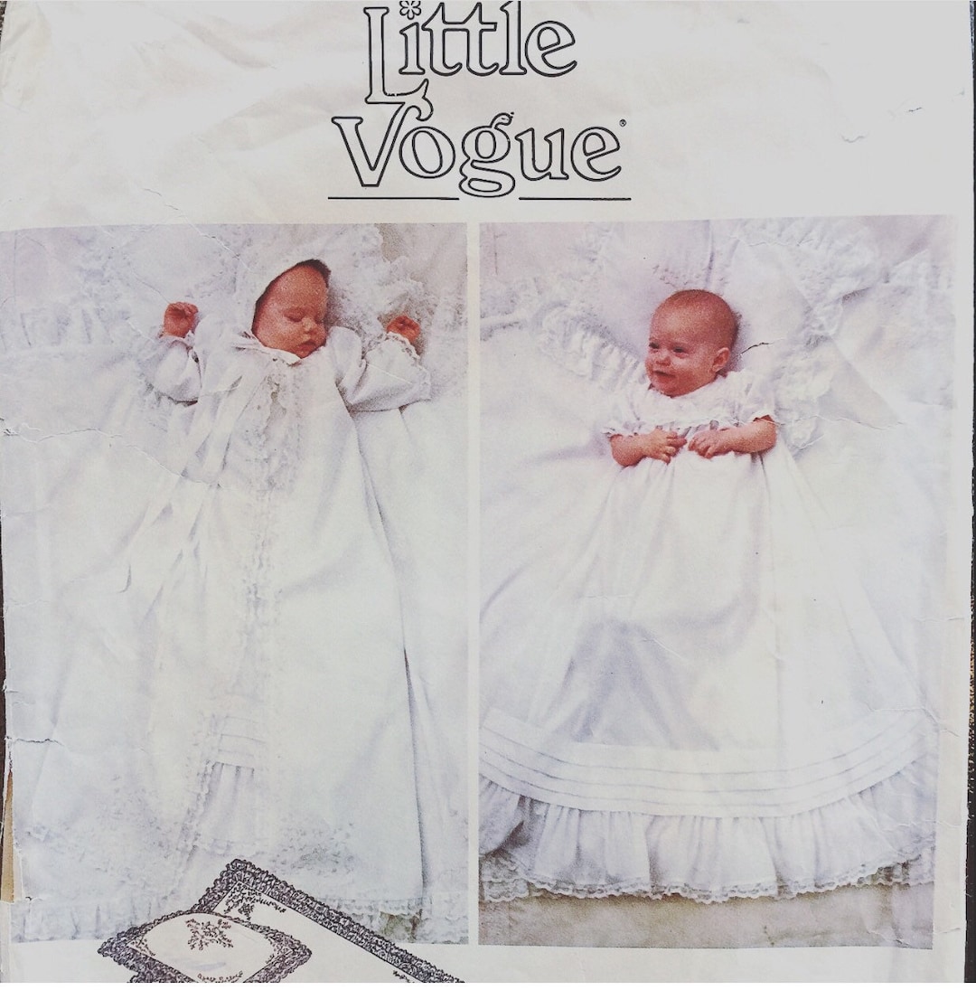 Vogue 1474 Christening Gown Sewing Pattern Baptism Dress Etsy