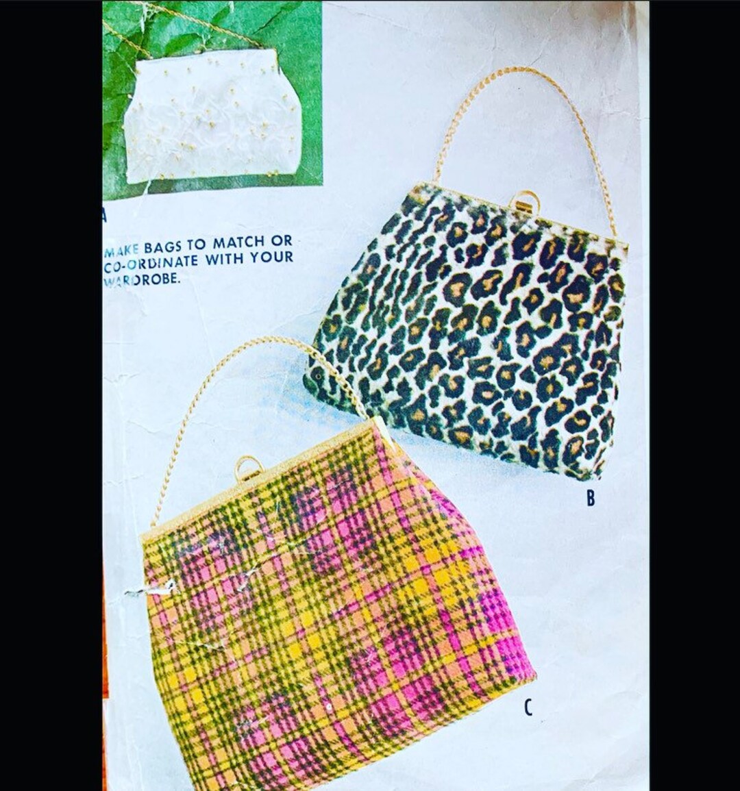 Mccalls 6466, Vintage Purse Patterns, Sewing Patterns Purse, Handbag