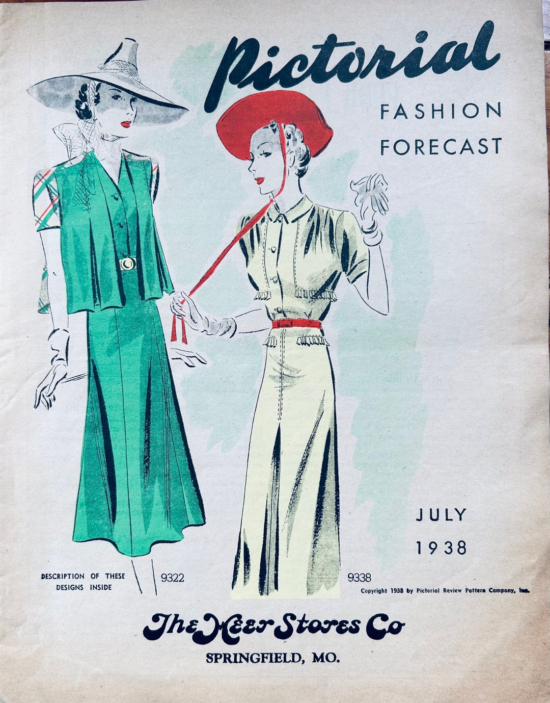 Sewing Pattern Catalog, Pictorial Review, 1930s Magazine, Vintage