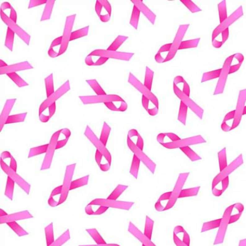 Pink Ribbon Quilt Pattern Survivor Pink Ribbon Fabric, Quilting Cotton by the Yard, Sewing Fabric ...