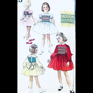 Simplicity 25 5, Smocked Dress Sewing Pattern, Smocking Patterns, Girls Summer Dress Pattern, Childrens Dresses Patterns, Kids Dress Pattern