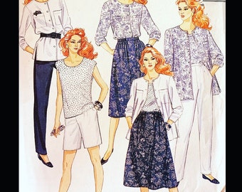 McCalls 3549 32, Summer Clothes Sewing Pattern, Tapered Pants Pattern, Wardrobe Patterns, Womens Blouse Patterns, Skirt with Pockets Pattern