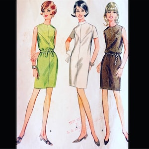 McCalls 9145 34, Ärmelloses Kleid Schnittmuster, 60er Jahre Kleid Schnittmuster, Sommer Kleider Schnittmuster, 60er Jahre Kleid Schnittmuster, Kurzarm Kleid Schnittmuster