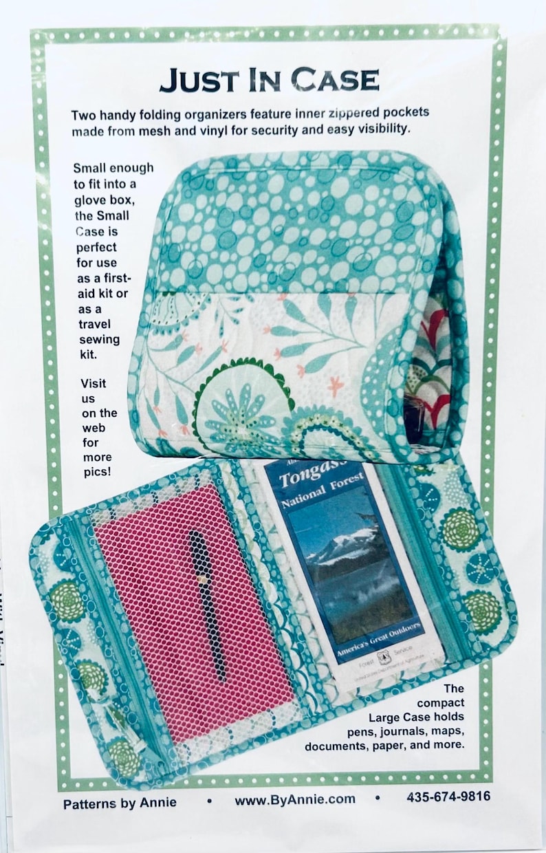 Glove Box Organizer Sewing Pattern, Zippered Bag Patterns, Journal Bag ...