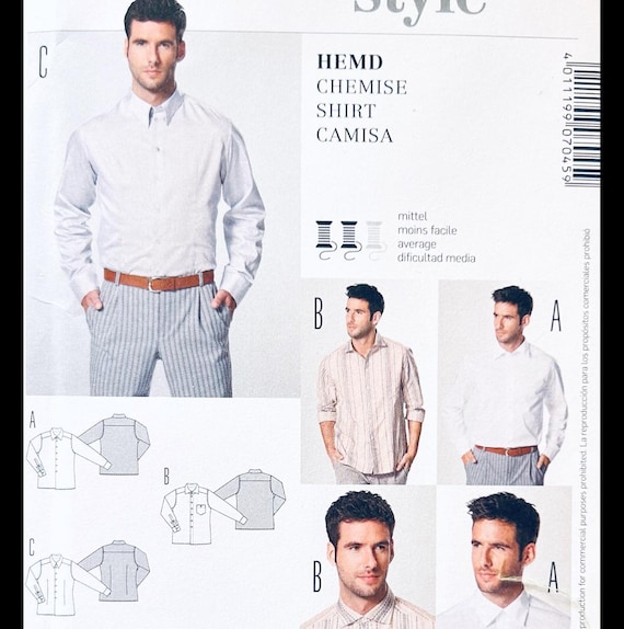 Burda 7045, Mens Dress Shirt Sewing Pattern, Button Front Shirt Pattern,  Casual Shirt Pattern, Men Pattern Shirt, Long Sleeve Shirt Pattern - Etsy